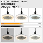 ventilateur lampe led e27 moderne télécommande blanc grille trois vitesses timer