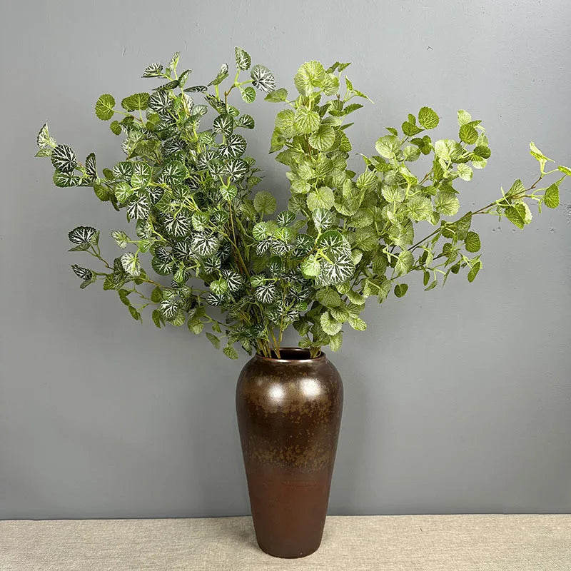 plantes artificielles feuilles variées vert blanc brun 90cm décoration intérieure moderne minimaliste