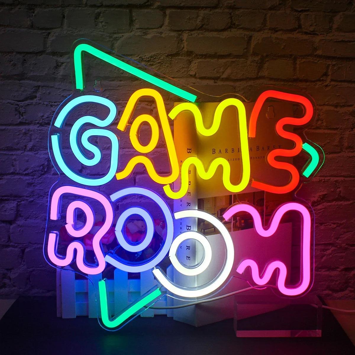 néon lumineux GAME ROOM multicolore moderne suspension câble USB chambre jeu