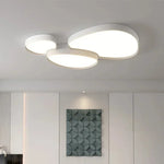 plafonnier led moderne minimaliste blanc noir plusieurs cercles ovales imbriqués fixé éclairage salon chambre