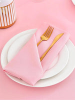 serviettes table rose unies 40x40cm polyester durables mariage banquet décoration maison festive