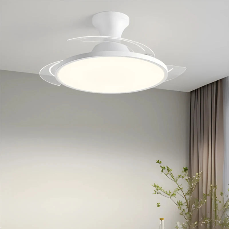 ventilateur moderne led invisible télécommande blanc minimaliste salon chambre