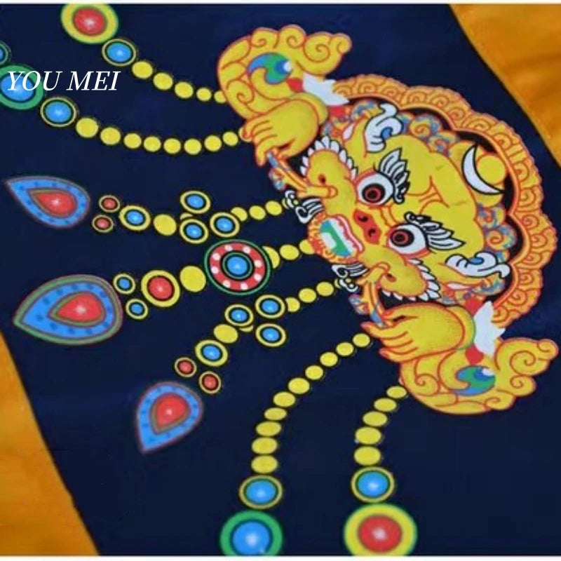 rideau traditionnel artisanal brodé motifs floraux ornement doré couleurs vives clips métalliques