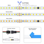 ruban led 120 led blanc blanc chaud blanc naturel adhésif moderne adaptable contrôleur batterie