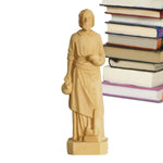 ornement antique statue sainte femme robe longue deco maison tableaux livres horloge plantes