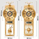 horloge murale moderne ornementale tête cerf salon horloge analogique motif animal ornement asiatique