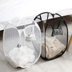 panier linge noir gris moderne maille pliable respectueux environnement poignées