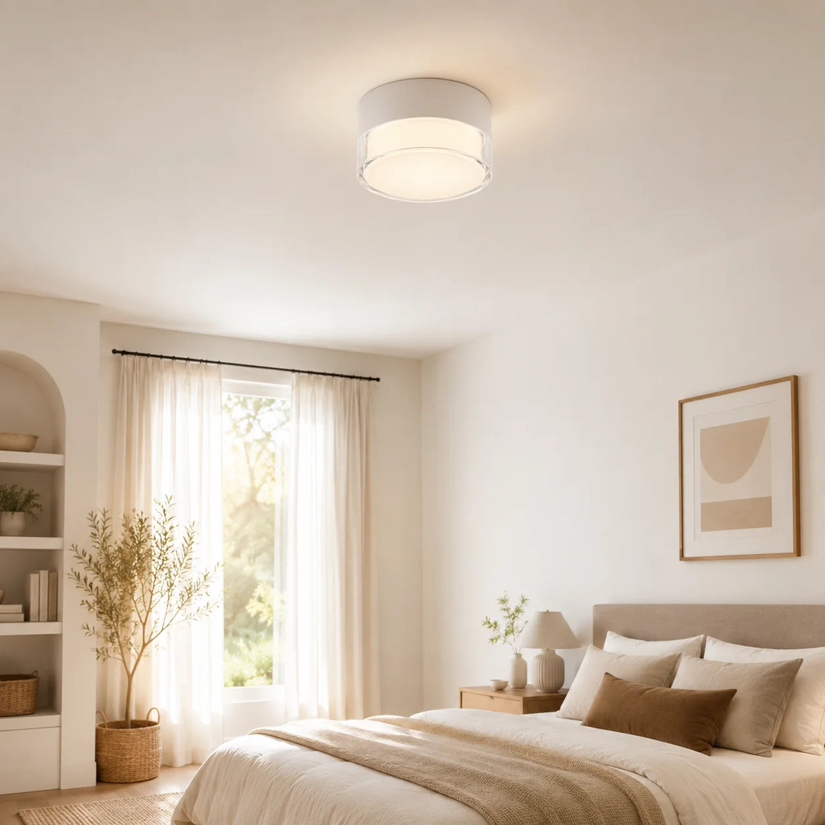 lampe led blanc moderne surface mount acrylique transparente 3000k 4000k rond minimaliste