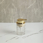 distributeur savon liquide transparent moderne lotion rechargeable geometrique