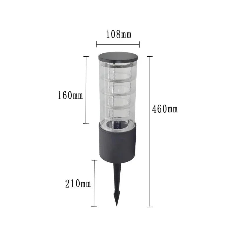 lampe solaire moderne noire transparente barres horizontales ip65 led flux lumineux 2492000