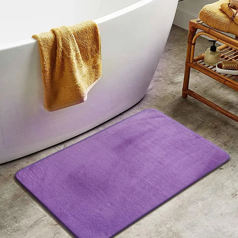 tapis bain polyester antidérapant moderne marron bleu violet rose gris intérieur extérieur
