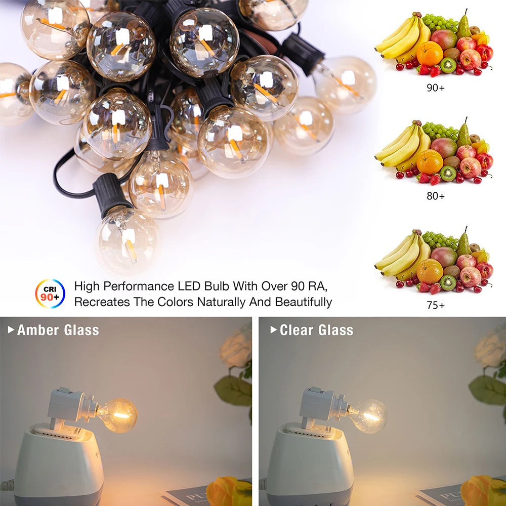ampoule led g40 transparente ambre filament doré vintage globe 1w 249 lumens e12