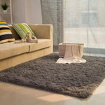 tapis peluche épais moderne salon chambre lit décoration maison doux gris blanc rose marron