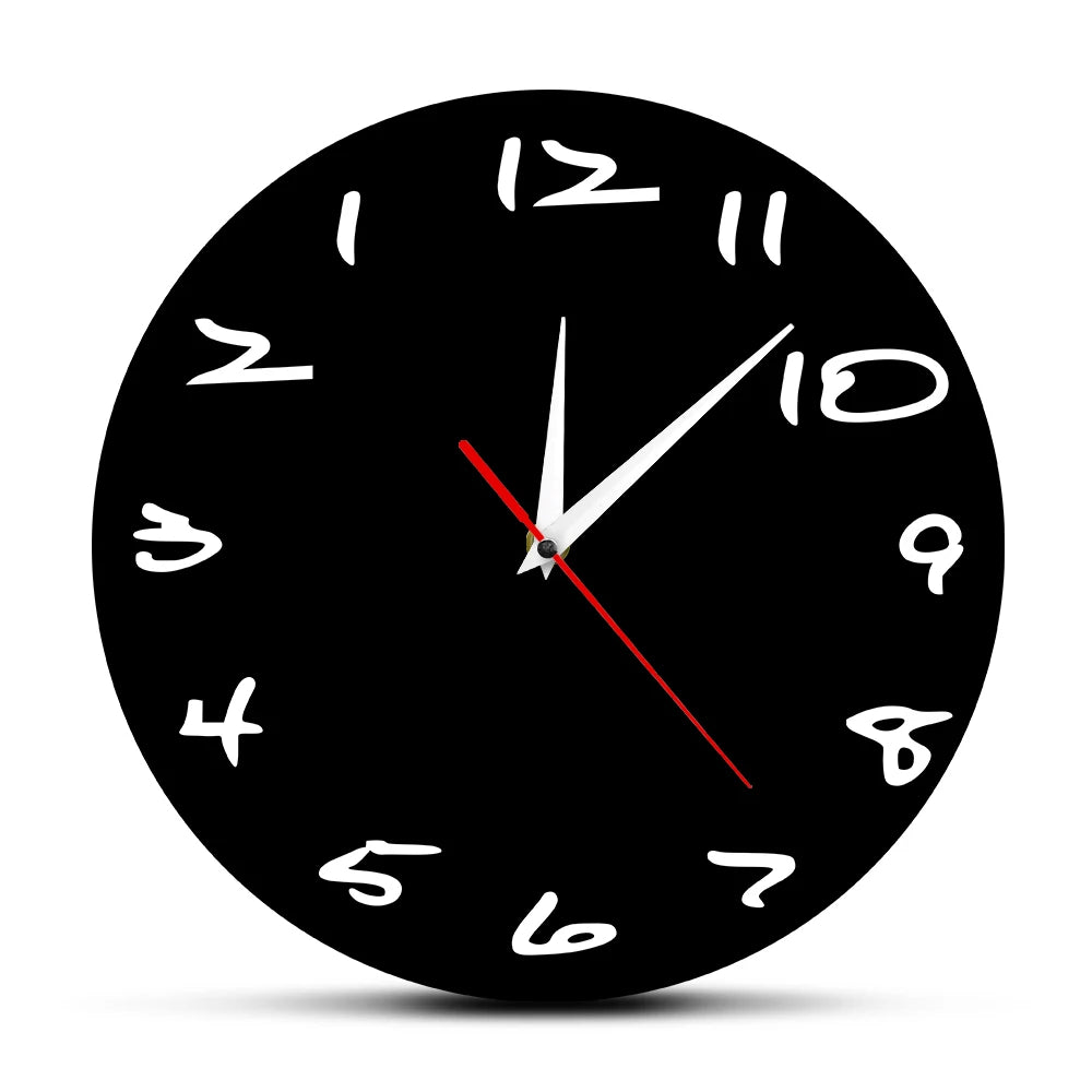 horloge murale moderne minimaliste noir aiguille quartz séparée face unique télécommande chambre salon
