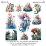 autocollants sirènes mer bateau corail bijoux bleu vert rose blanc transparents illustratifs 20pcs