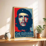 affiche che guevara pop art révolution bleu blanc portrait décoration murale moderne
