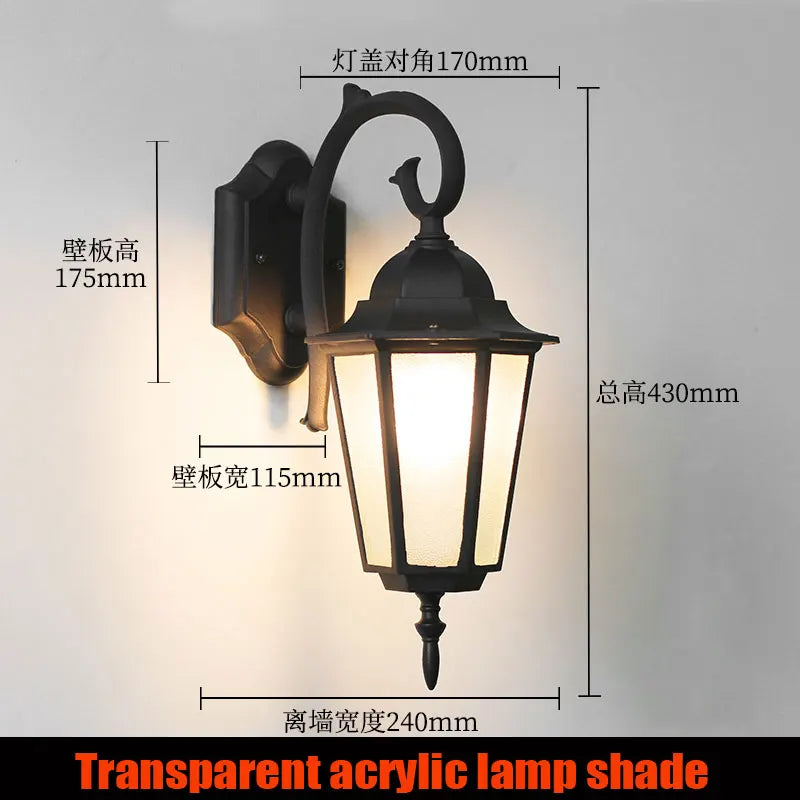 lampe murale classique vintage métal doré antique fixations extérieure intérieure