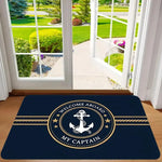 tapis sol marin bleu marine ancre bienvenue corde antidérapant salon chambre
