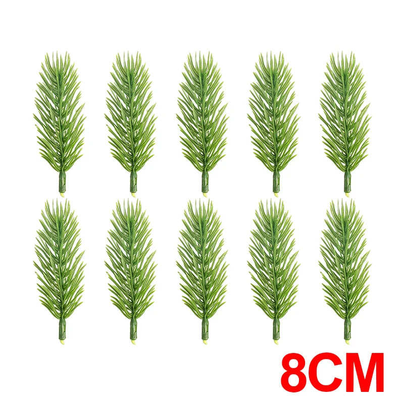 décoration noël branche artificielle vert feuilles pointues moderne extérieur 30 pièces adhésif boule rouge