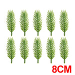 décoration noël branche artificielle vert feuilles pointues moderne extérieur 30 pièces adhésif boule rouge