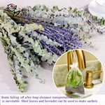 décoration maison bouquet fleurs séchées violettes feuilles vertes naturel rustique anniversaire baby shower