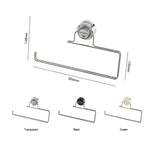 porte serviettes ventouse acier inoxydable transparent moderne crème noir géométrique cuisine rangement minimaliste