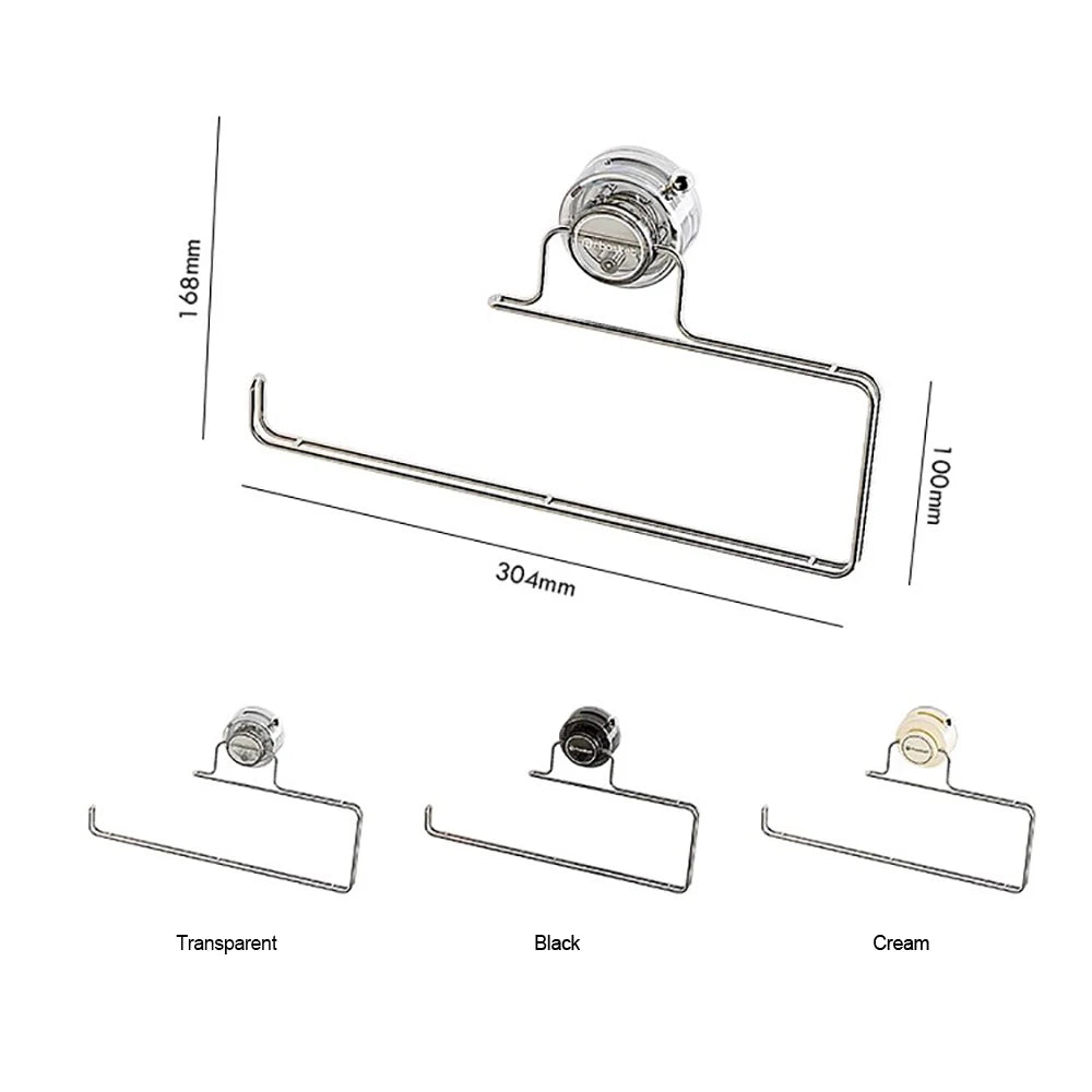porte serviettes ventouse acier inoxydable transparent moderne crème noir géométrique cuisine rangement minimaliste