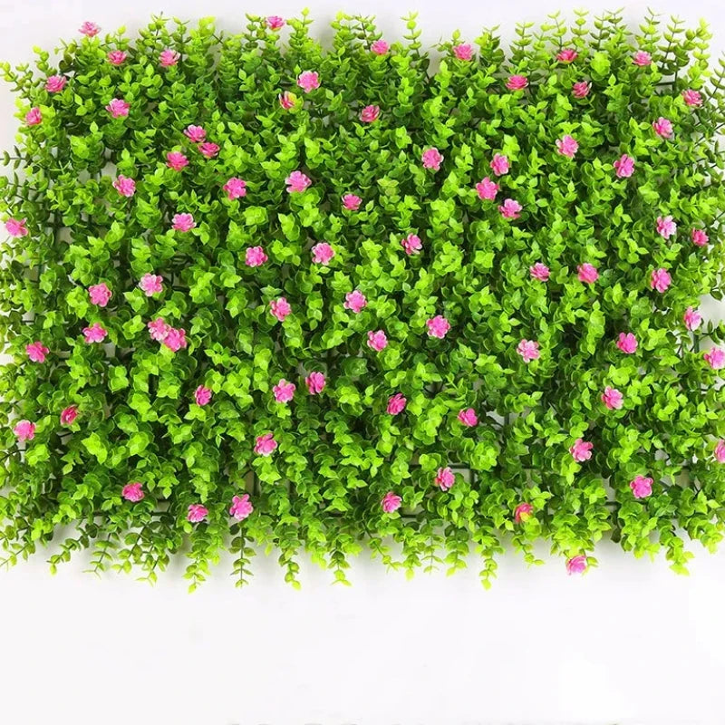 plaque végétale artificielle fleurs colorées décor jardin moderne clips métalliques mur intérieur
