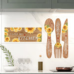 décorations murales rustiques tournesol love my kitchen grateful thankful blessed vinyle autoadhésif