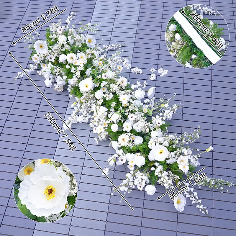 Décoration mariage arche florale blanche verte artificielle extérieure classique romantique événement festive