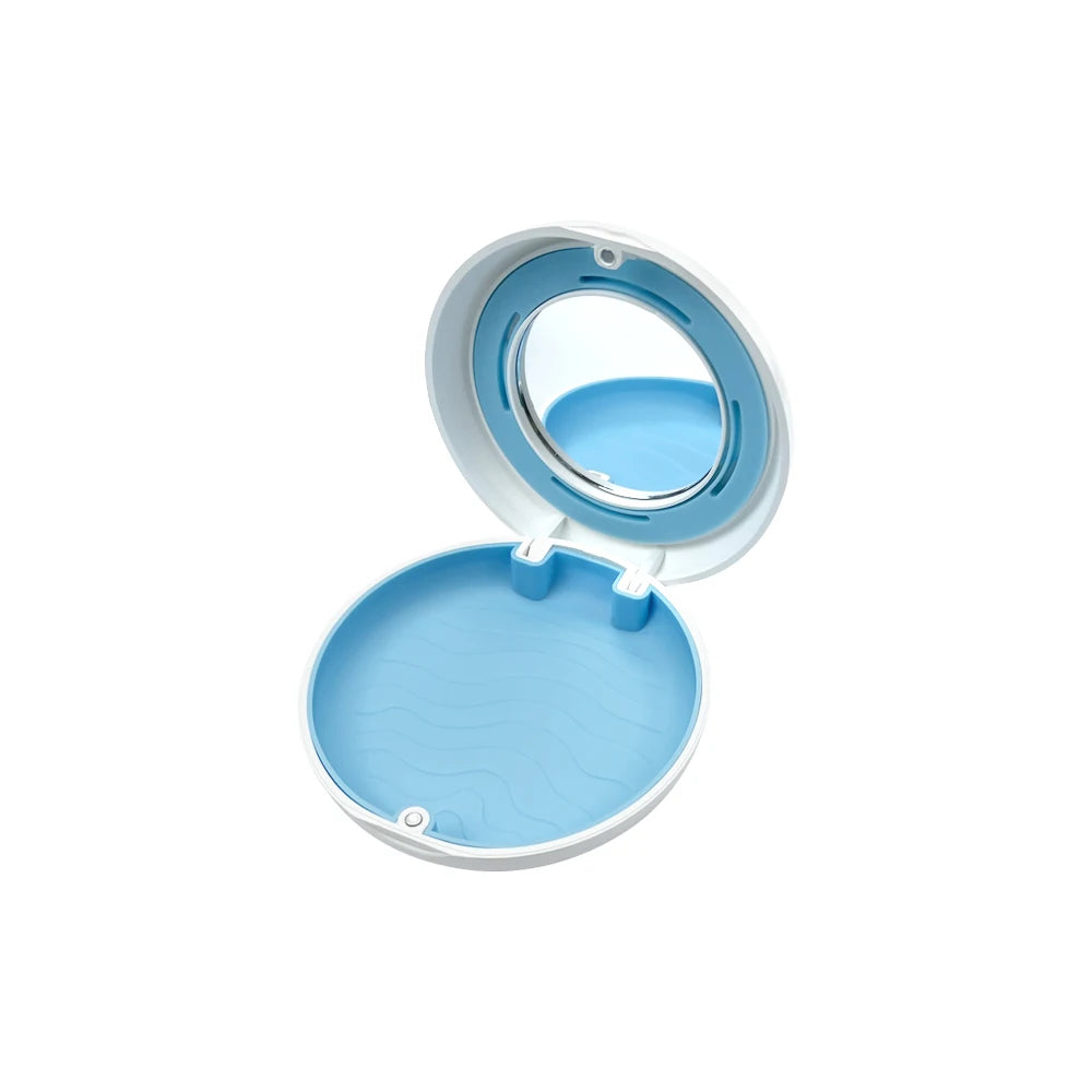 boîte rangement accessoires dentaires noir bleu moderne miroir orange rose violet