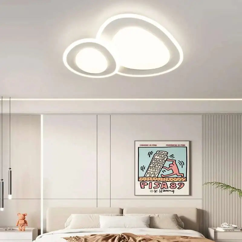 lustres led modernes blanc beige ovale circulaire aluminium flux lumineux 2000 82000 interrupteur bouton