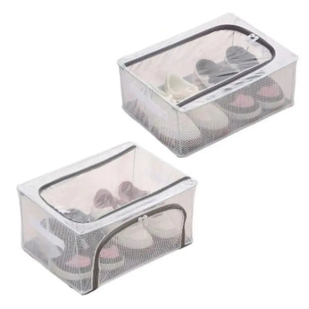 boîtes chaussures transparentes maille fine poignées rangement moderne porte double fixations incluses chaussures collection