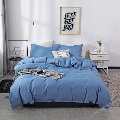 Housse de couette unie 220x240 cm en coton doux - Ombre Interieur