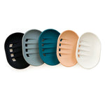 support savon silicone noir gris bleu moderne adhésif auto drainant évier salle bain éponge