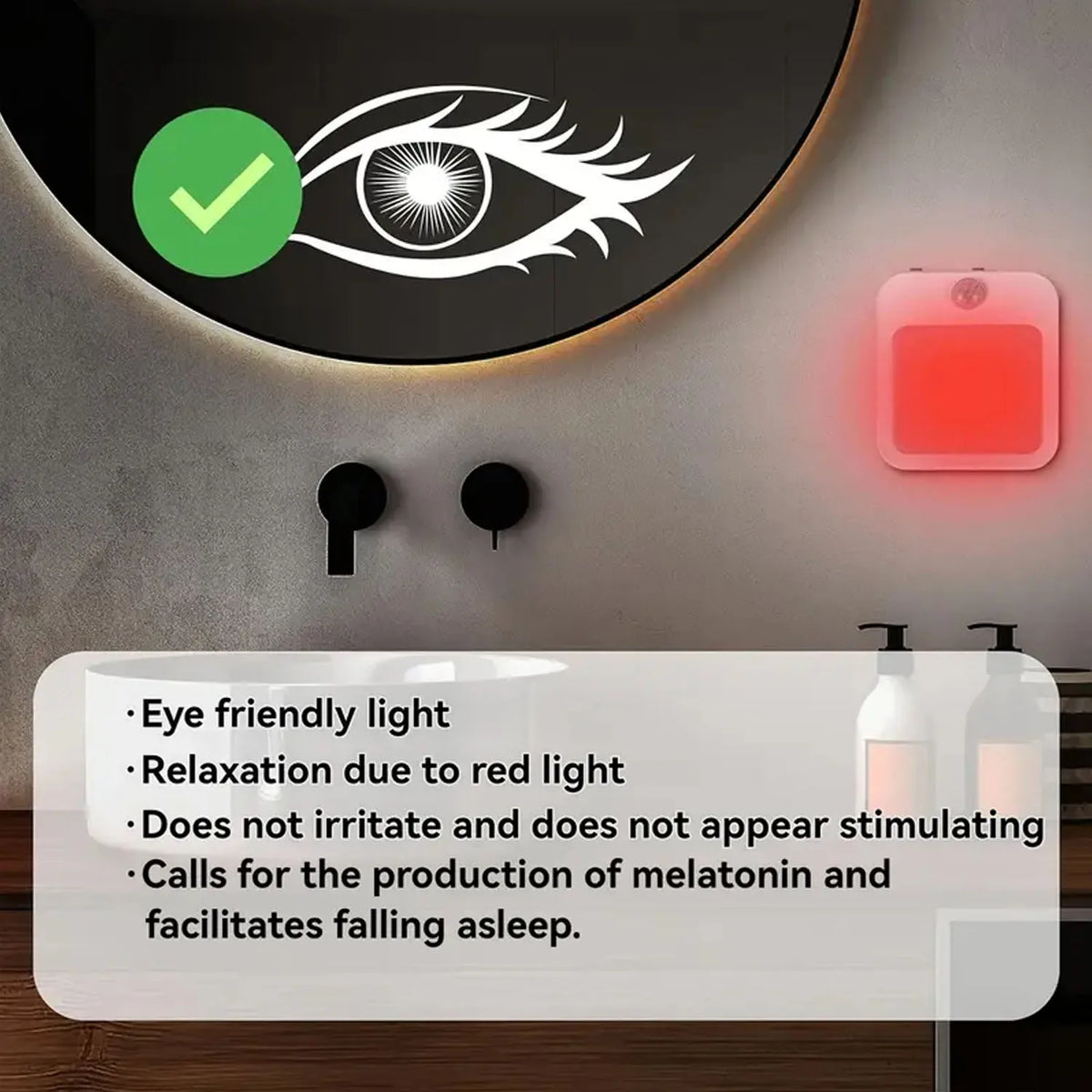 veilleuses led capteur mouvement blanc rouge moderne prise murale interrupteur luminosité chambre cuisine couloir
