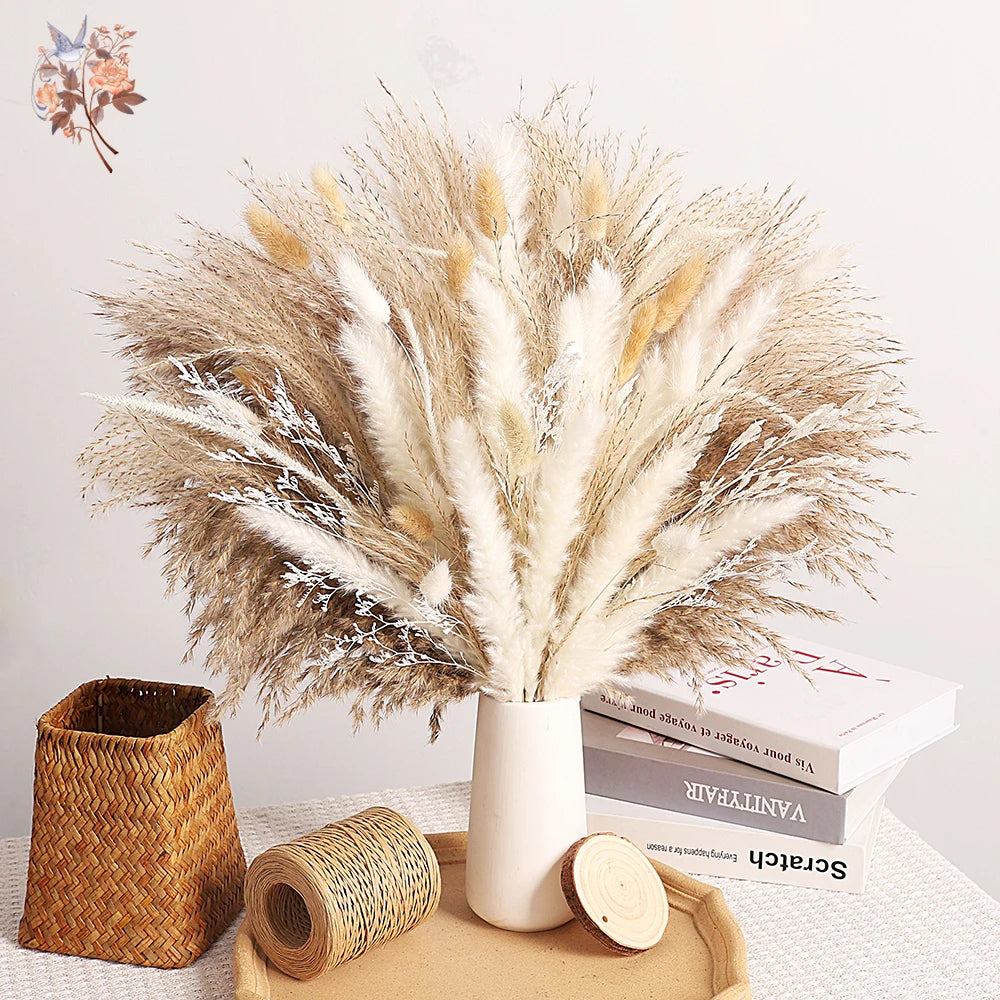 bouquets fleurs séchées naturelles décoration maison mariage anniversaire fêtes bohèmes vases tables rustic