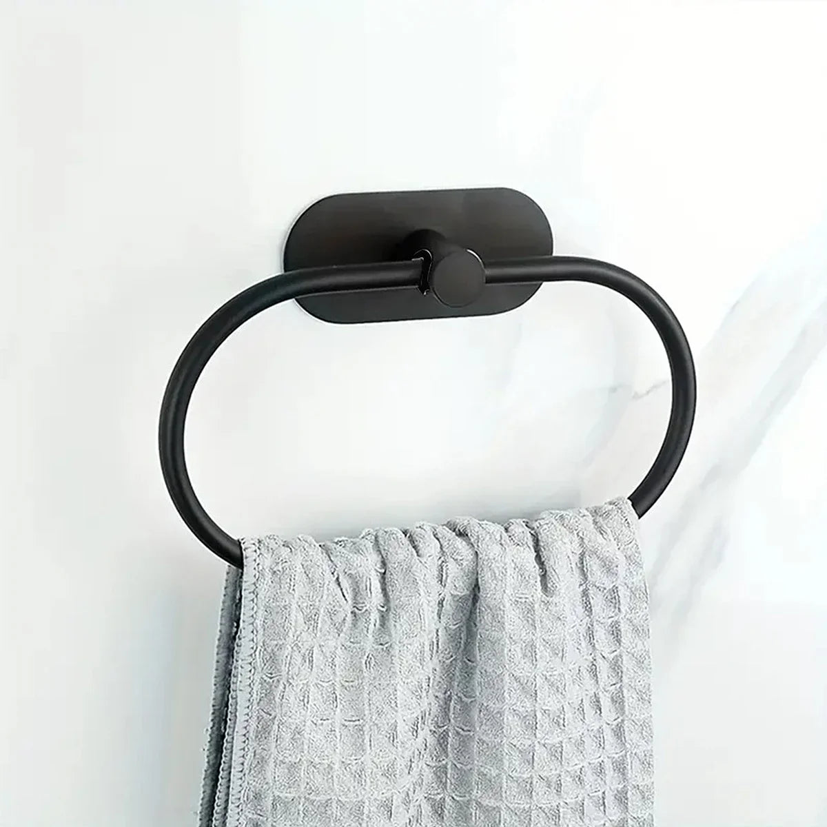 porte serviettes mural argenté moderne texture tissée fixations vis serviette 500mm longueur