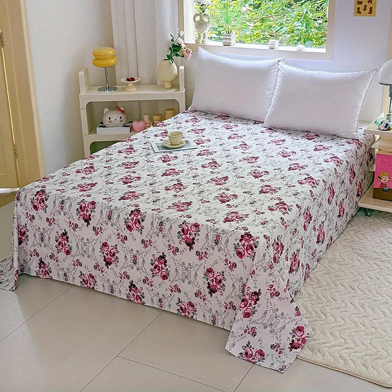 drap lit imprimé fleurs roses grises 100 polyester blanc classique lit double king queen