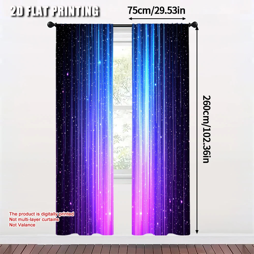 rideau moderne polyester bleu violet étoiles opaques pièces occlusion chambre salon