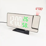 horloge projecteur numérique moderne affichage température couleur noir blanc verte rouge tactile