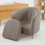 Fauteuil moderne couverture gris rayures adhésif lavable machine protection intérieur extérieur restaurant bar sofa