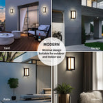 applique murale extérieure led moderne ip55 noir blanc verre transparent sensoriel 6000k 2700k