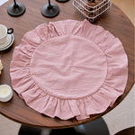 serviette table décorative volants jaune rose vert bleu beige blanc opaquemax