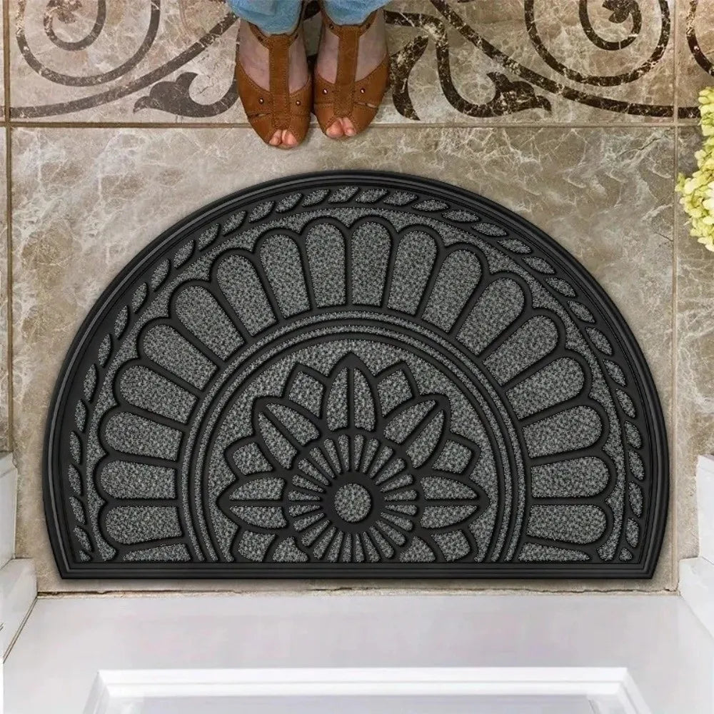 tapis porte demi rond motif floral moderne antidérapant lavable divers couleurs abeilles mandala