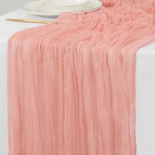 ruban table rose rayures horizontales moderne pompons fleurs séchées 90x180cm occasionnels événements