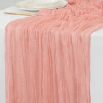 ruban table rose rayures horizontales moderne pompons fleurs séchées 90x180cm occasionnels événements