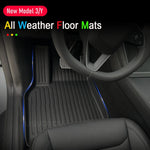 tapis sol voiture noir rayures horizontales moderne tpe antislip intérieur auto rechargeable posable