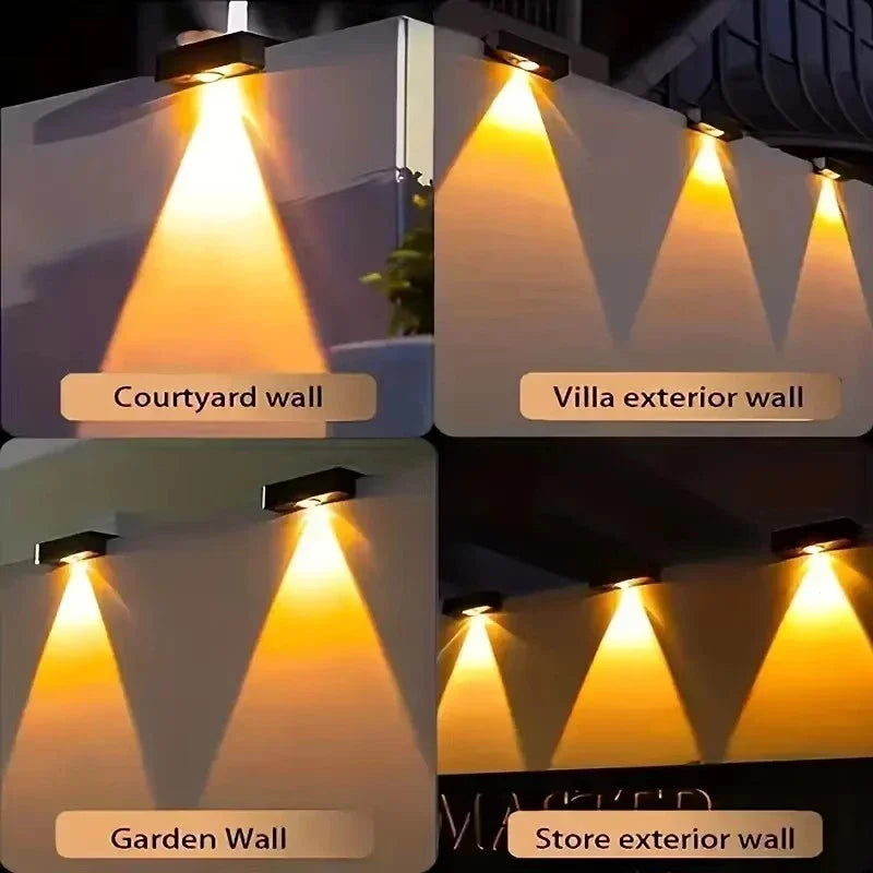 appliques murales solaires led ip65 moderne noires autoinstallation panneau solaire batterie
