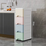 rangements mural blanc gris moderne minimaliste meuble tiroirs poignées roulettes